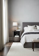 Round Gunmetal 1-Drawer Nightstand | Splendido Siena | Oroa.com