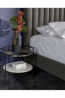 Round Gunmetal & Marble Nightstand | Splendido Brighton | Oroa.com
