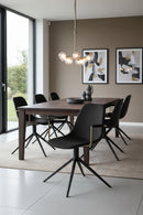 Black Leather Swivel Dining Chair | Splendido Cassius | Oroa.com