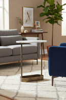 Oval White Marble End Table | Splendido Eden | Oroa.com