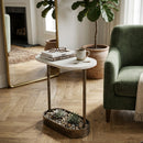 Contract furniture - Oval White Marble End Table - www.oroatrade.com