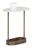 Oval White Marble End Table | Splendido Eden | Oroa.com