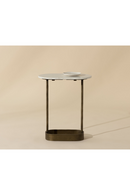 Oval White Marble End Table | Splendido Eden | Oroa.com