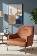 Orange Velvet Look Lounge Chair | Splendido Cameron | Oroa.com