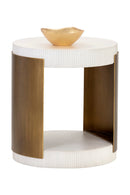 White Ridged Indoor/Outdoor End Table | Splendido Cavette | Oroa.com