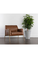 Vintage Brown Leather Lounge Chair | Splendido Cybil | Oroa.com