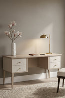 Cream Shagreen 4-Drawer Desk | Splendido Pattinson | Oroa.com