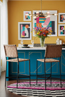 Weaved Suede Leather Counter Stool | Splendido Omari | Oroa.com