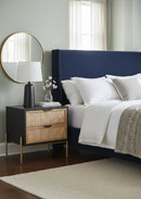 Black Oak Nightstand with Rattan Drawers | Splendido Avida | Oroa.com