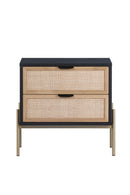 Black Oak Nightstand with Rattan Drawers | Splendido Avida | Oroa.com