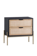 Black Oak Nightstand with Rattan Drawers | Splendido Avida | Oroa.com