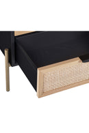 Black Oak Nightstand with Rattan Drawers | Splendido Avida | Oroa.com