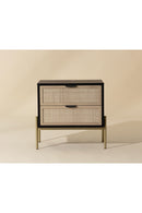 Black Oak Nightstand with Rattan Drawers | Splendido Avida | Oroa.com