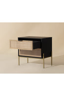 Black Oak Nightstand with Rattan Drawers | Splendido Avida | Oroa.com