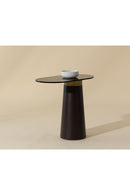 Black Glass Oval Side Table | Splendido Lamont | Oroa.com