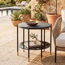 Black 2-Layer Indoor/Outdoor Side Table | Splendido Zuma