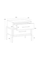 Acacia Veneer 2-Drawer Nightstand | Splendido Weldrick | Oroa.com