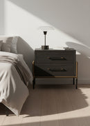Acacia Veneer 2-Drawer Nightstand | Splendido Weldrick | Oroa.com