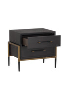 Acacia Veneer 2-Drawer Nightstand | Splendido Weldrick | Oroa.com