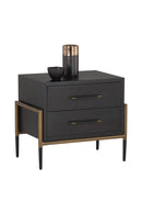 Acacia Veneer 2-Drawer Nightstand | Splendido Weldrick | Oroa.com