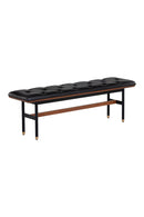 Black Leather Look Bench | Splendido Staten | Oroa.com