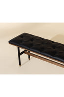 Black Leather Look Bench | Splendido Staten | Oroa.com