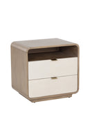 Cream Acacia 2-Drawer Nightstand | Splendido Kayden | Oroa.com