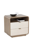 Cream Acacia 2-Drawer Nightstand | Splendido Kayden | Oroa.com