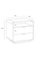 Cream Acacia 2-Drawer Nightstand | Splendido Kayden | Oroa.com