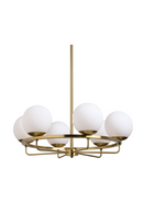 Gold Framed White Glass Chandelier | Splendido Eliora | Oroa.com