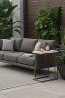 Minimalist Round Concrete Indoor/Outdoor End Table | Splendido Sawyer | Oroa.com
