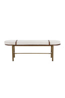 Oval White Fabric Bench | Splendido Elaine | Oroatrade.com