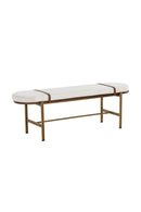 Oval White Fabric Bench | Splendido Elaine | Oroatrade.com