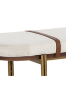 Oval White Fabric Bench | Splendido Elaine | Oroatrade.com