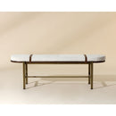 Oval White Fabric Bench | Splendido Elaine | Oroatrade.com