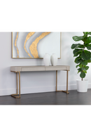 Cream Leather 2-Drawer Console Table | Splendido Jamille | Oroatrade.com