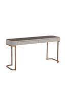 Cream Leather 2-Drawer Console Table | Splendido Jamille | Oroatrade.com