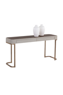 Cream Leather 2-Drawer Console Table | Splendido Jamille | Oroatrade.com