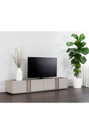 Cream Leather 4-Door Storage Cabinet | Splendido Jamille | Oroa.com