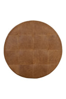 Brown Leather Round Ottoman | Splendido Nilda | Oroa.com