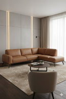Brown Leather Chaise Sofa | Splendido Brandi | Oroa.com