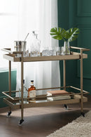 Black Glass Shelves Bar Cart | Splendido Livingston | Oroa.com