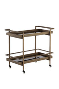 Black Glass Shelves Bar Cart | Splendido Livingston | Oroa.com