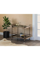 Black Glass Shelves Bar Cart | Splendido Livingston | Oroa.com