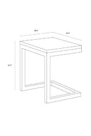 C-Shaped Teak Indoor/Outdoor End Table | Splendido Geneve