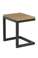 C-Shaped Teak Indoor/Outdoor End Table | Splendido Geneve