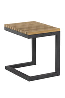 C-Shaped Teak Indoor/Outdoor End Table | Splendido Geneve