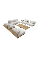 C-Shaped Teak Indoor/Outdoor End Table | Splendido Geneve