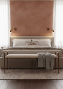 Gold Framed White Bench | Splendido Esai | Oroa.com