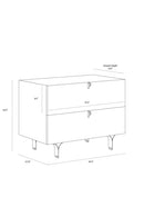 Cream Wood 2-Drawer Nightstand | Splendido Celine | Oroa.com